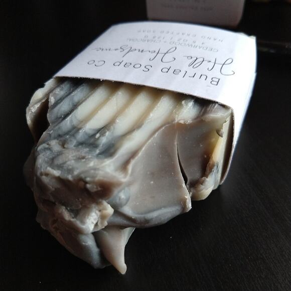 Cedarwood and Charcoal Handmade Soap: Hello Handsome 4.5oz bar - Picture 5 of 8
